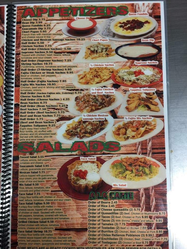 Los Tulipanes - Sheldon, IA menu_pic