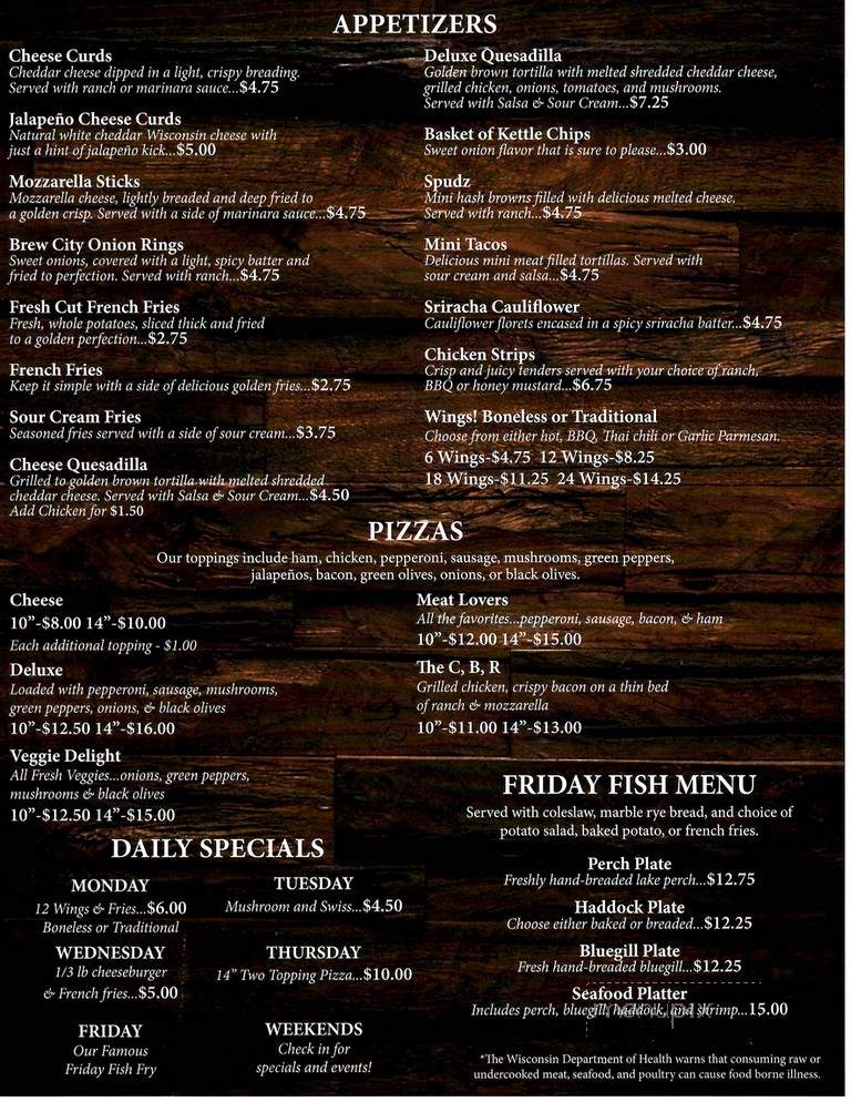 Countryside Bar & Grill - Menasha, WI menu_pic