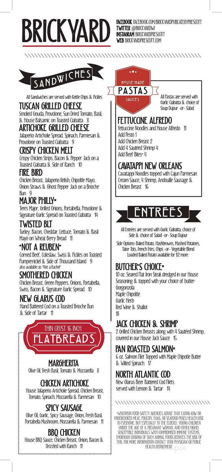 Brickyard Pub & Eatery - Prescott, WI menu_pic