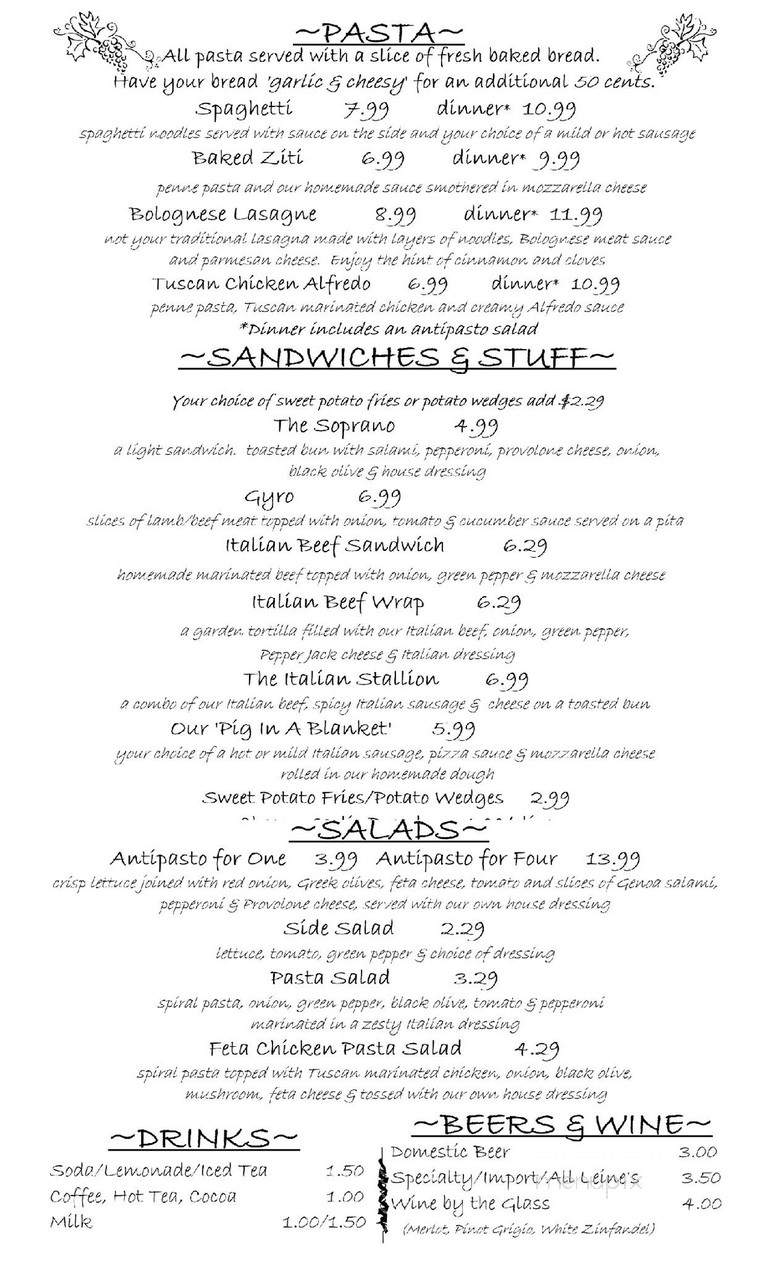 A Little Slice of Italy - Colfax, WI menu_pic