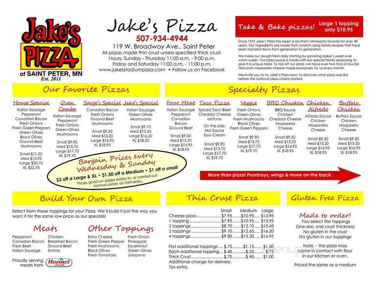 Jake's Pizza - St Peter, MN