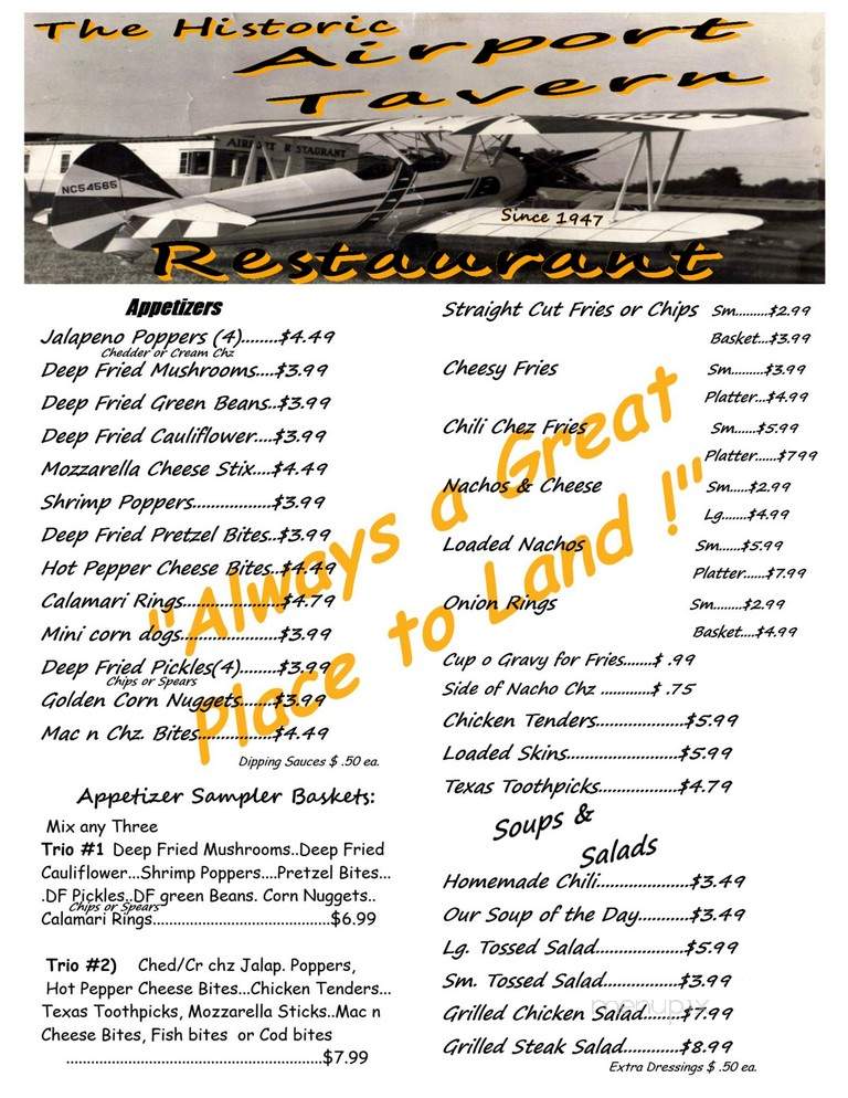 Airport Inn - Lore City, OH menu_pic