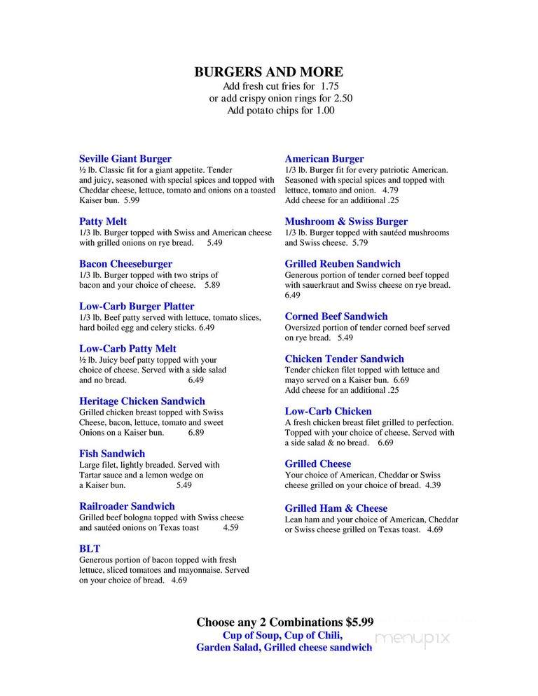 American Heritage Restaurant - Seville, OH menu_pic