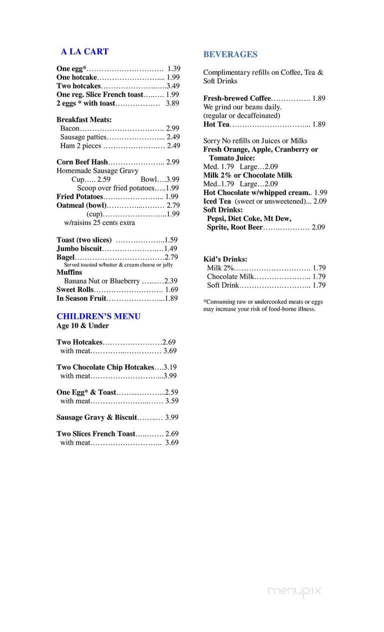American Heritage Restaurant - Seville, OH menu_pic