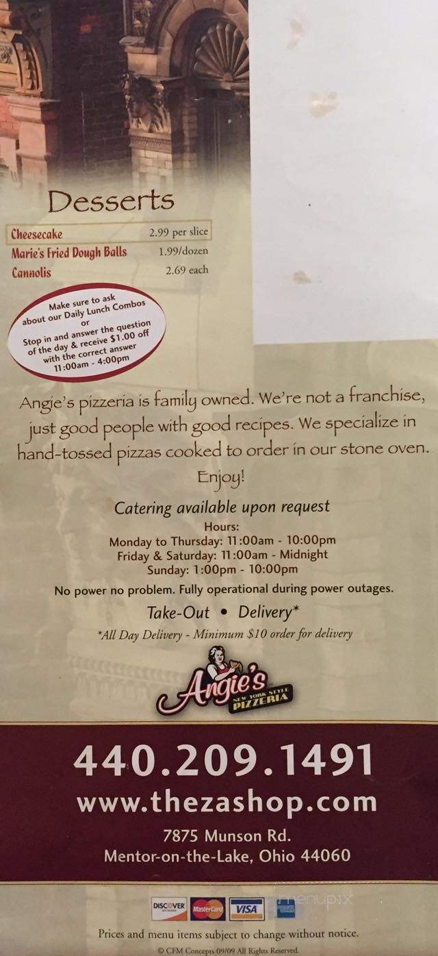 Angies Pizzeria - Mentor On The Lake, OH