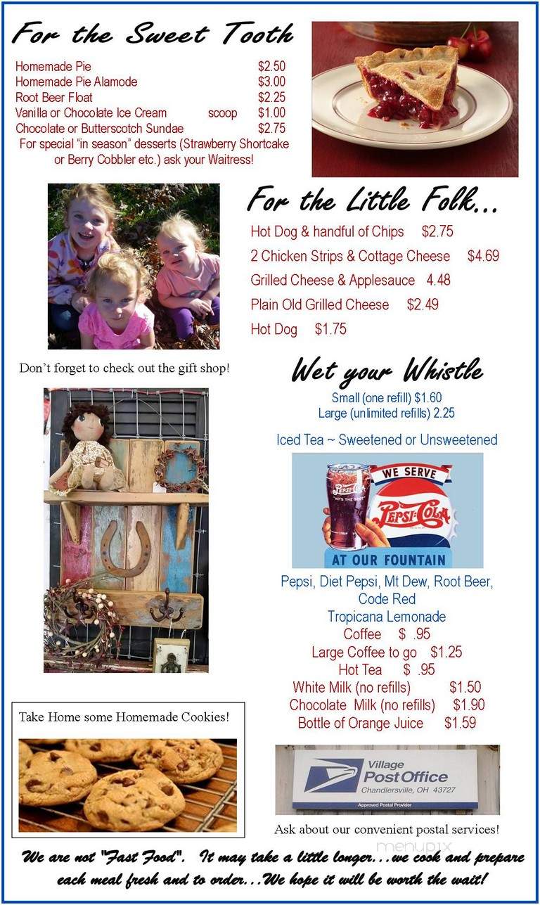 Annie's Country Store & Restaurant - Chandlersville, OH menu_pic