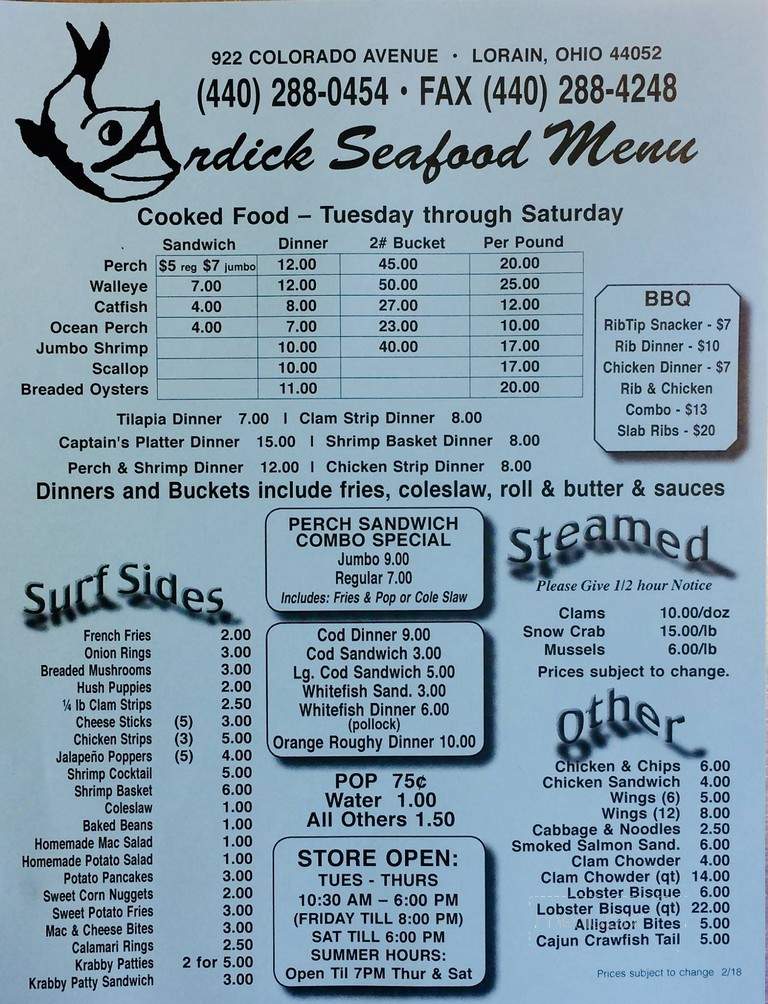 Ardick Seafood - Lorain, OH