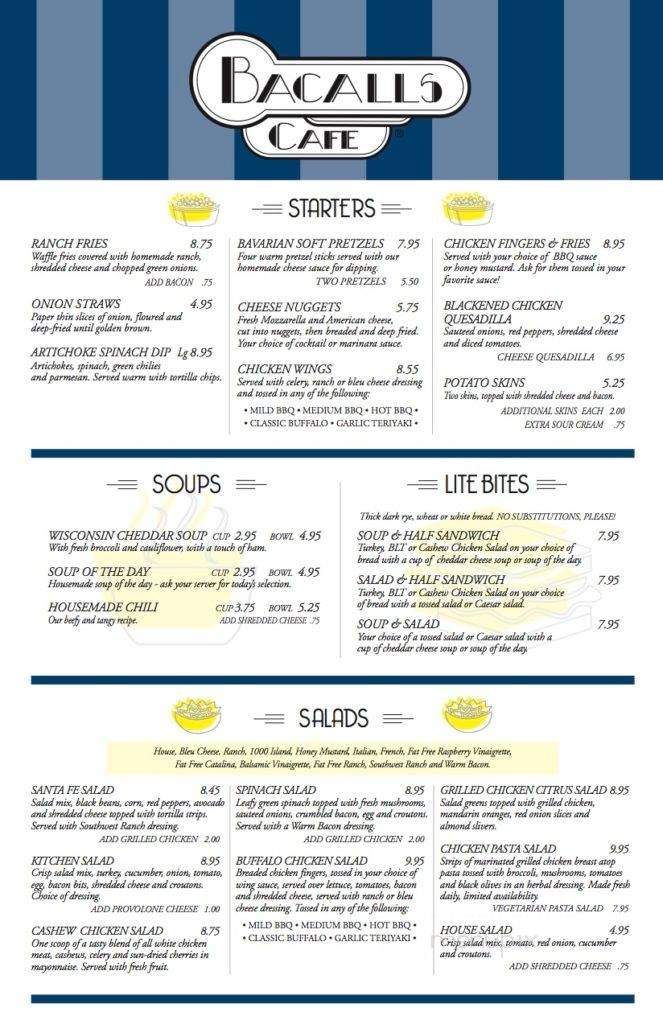 Bacalls Cafe - Cincinnati, OH menu_pic