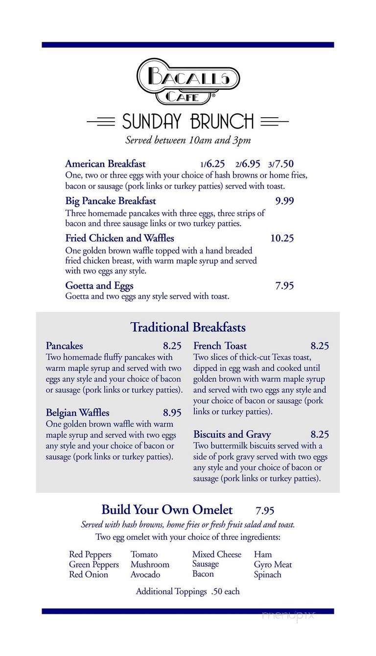 Bacalls Cafe - Cincinnati, OH menu_pic
