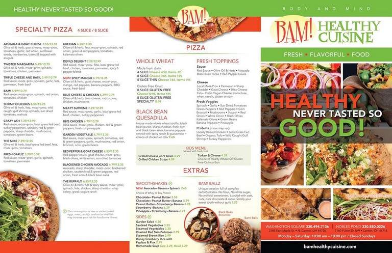Bam Healthy Cuisine - North Canton, OH