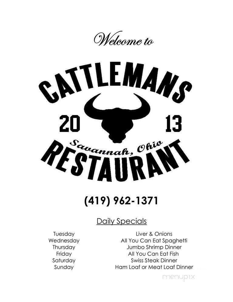 Cattlemans - Savannah, OH menu_pic