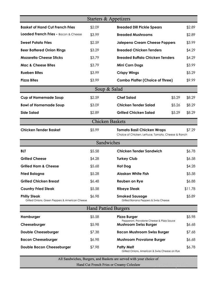 Cattlemans - Savannah, OH menu_pic