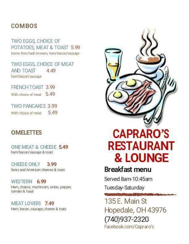Capraro's - Hopedale, OH menu_pic