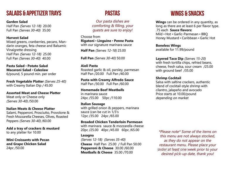 Capraro's - Hopedale, OH menu_pic