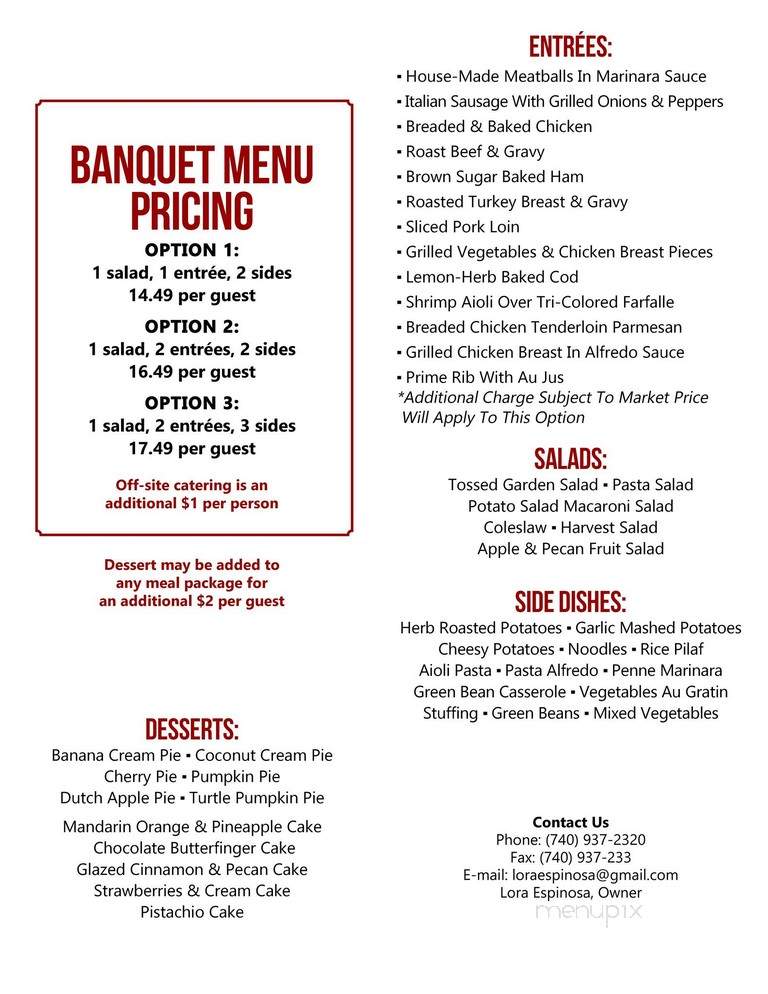 Capraro's - Hopedale, OH menu_pic