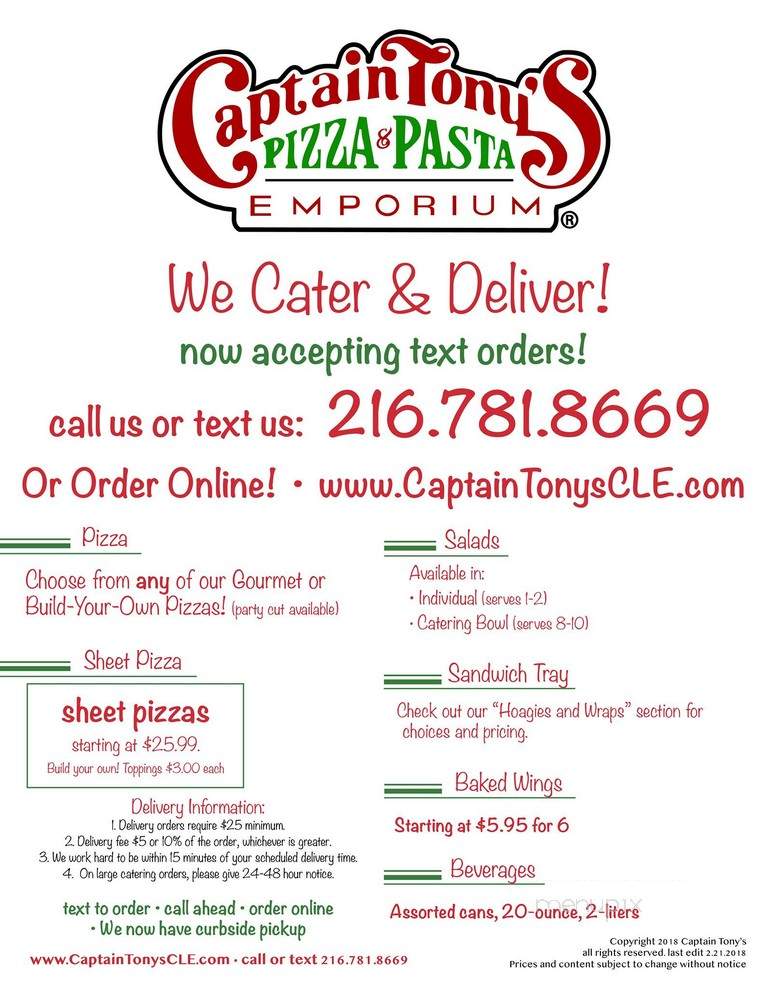 Captain Tony's Pizza - Cleveland, OH