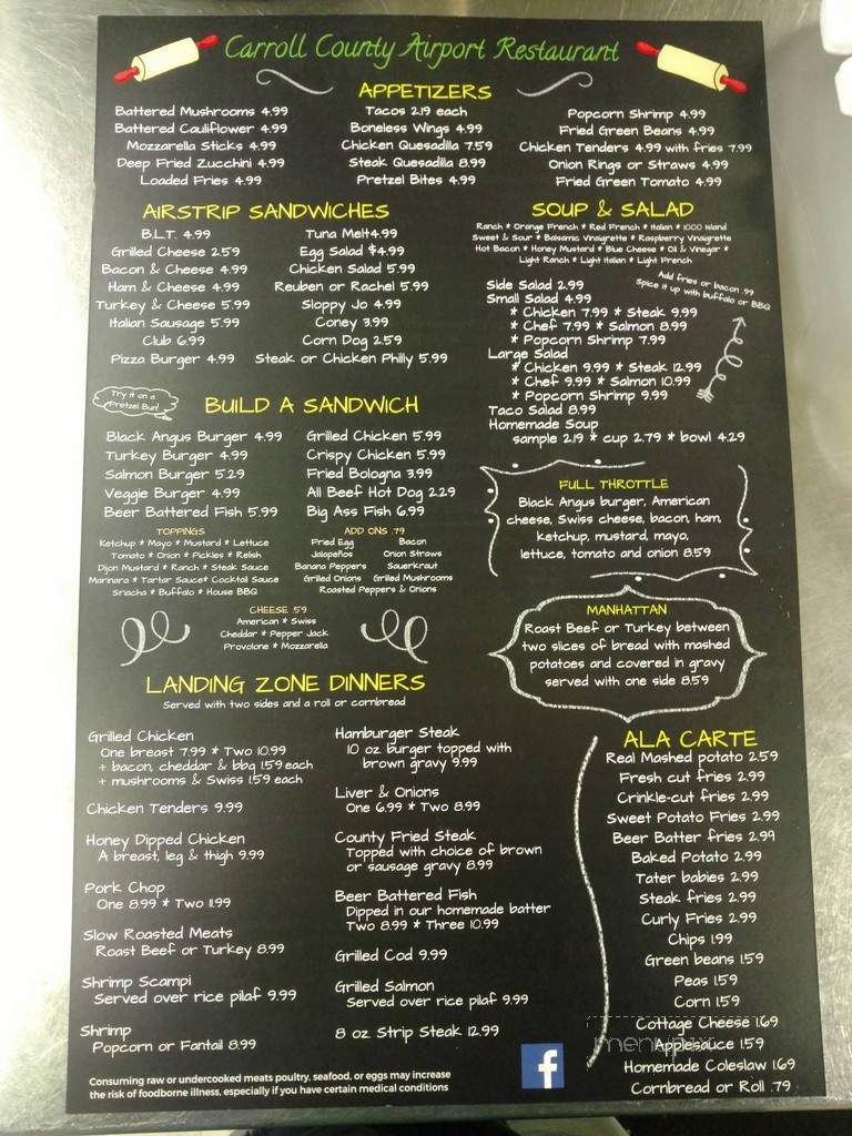 Carroll Bowling & Restaurant - Carrollton, OH menu_pic