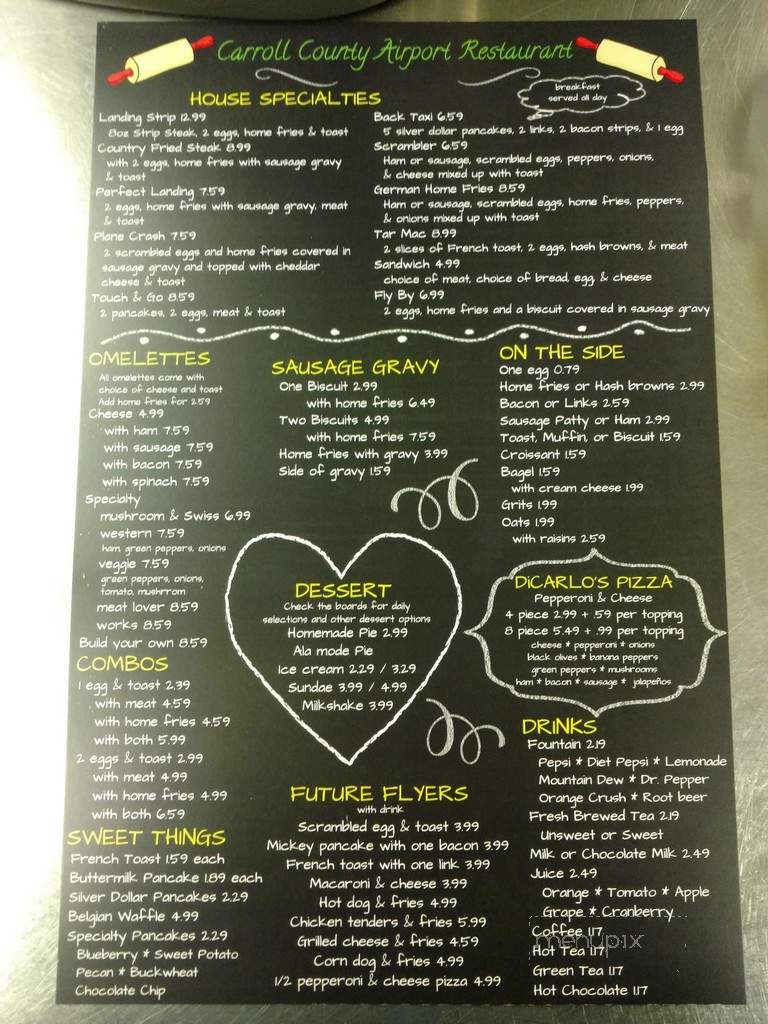Carroll Bowling & Restaurant - Carrollton, OH menu_pic