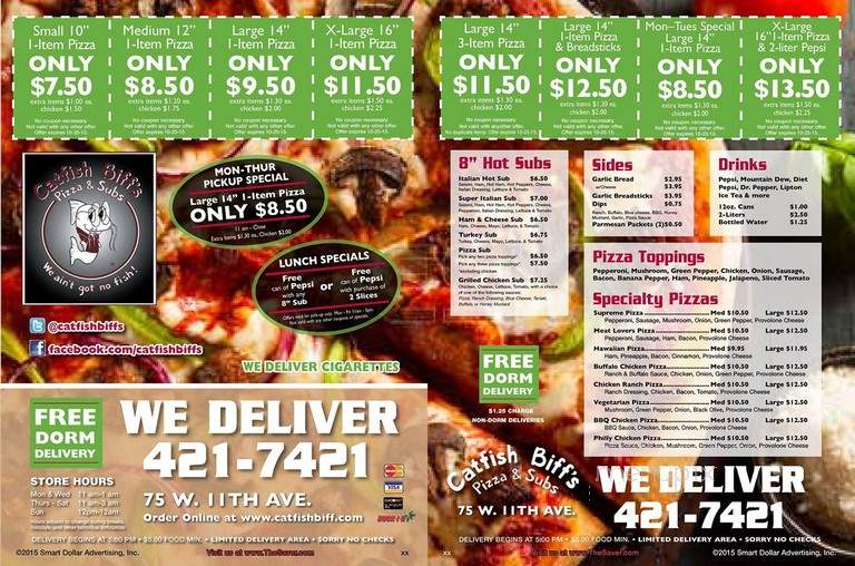 Catfish Biff's Pizza & Subs - Columbus, OH menu_pic