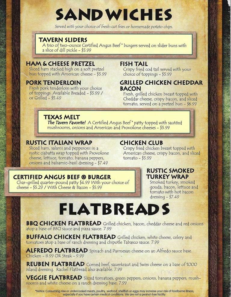 Chatterbox Tavern - Mcconnelsville, OH menu_pic