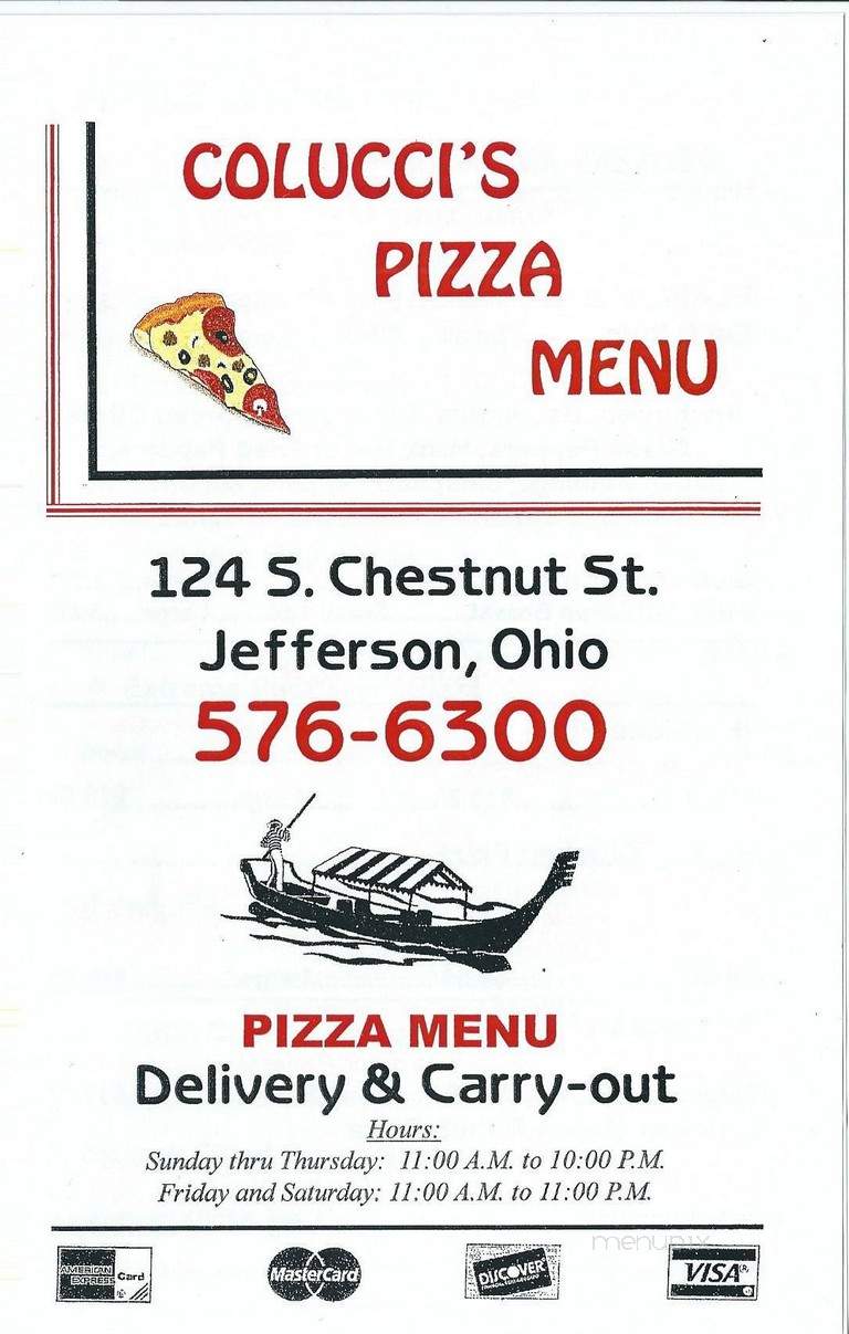 Colucci's Pizza - Conneaut, OH menu_pic
