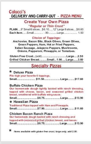 Colucci's Pizza - Conneaut, OH menu_pic