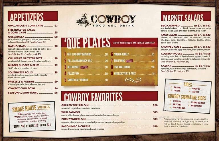 Cowboy Food & Drink - Chagrin Falls, OH menu_pic