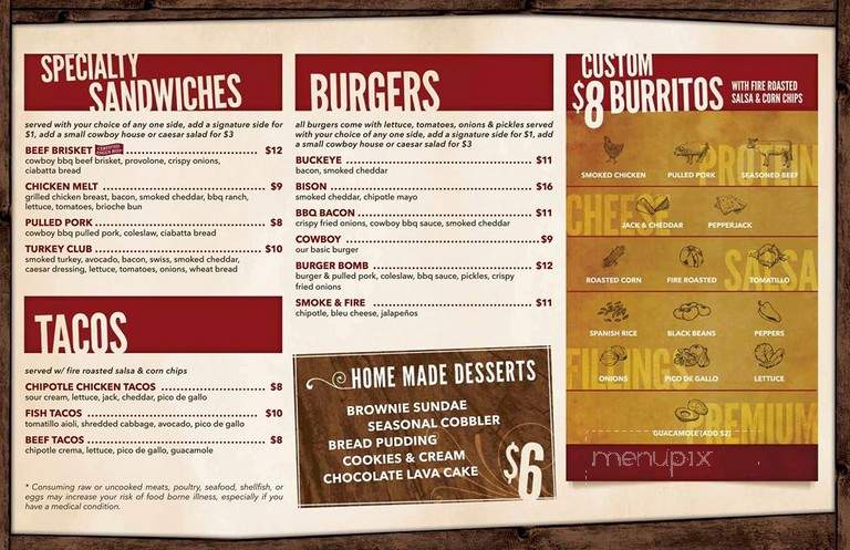 Cowboy Food & Drink - Chagrin Falls, OH menu_pic