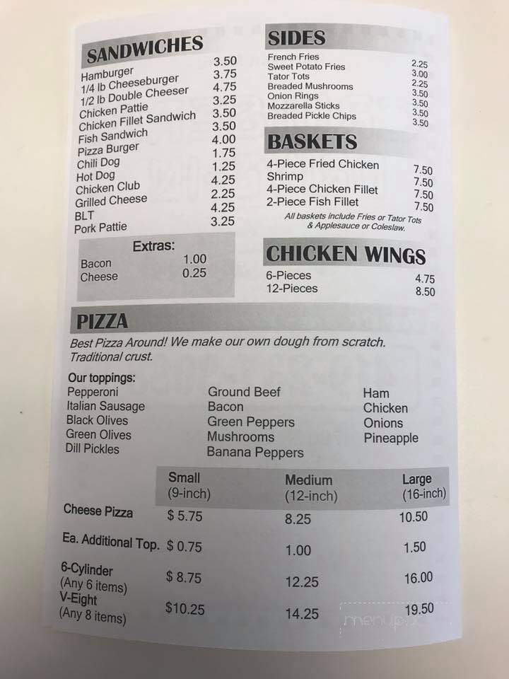 Curisers Drive In - Fayette, OH menu_pic