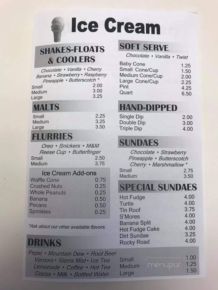 Curisers Drive In - Fayette, OH menu_pic
