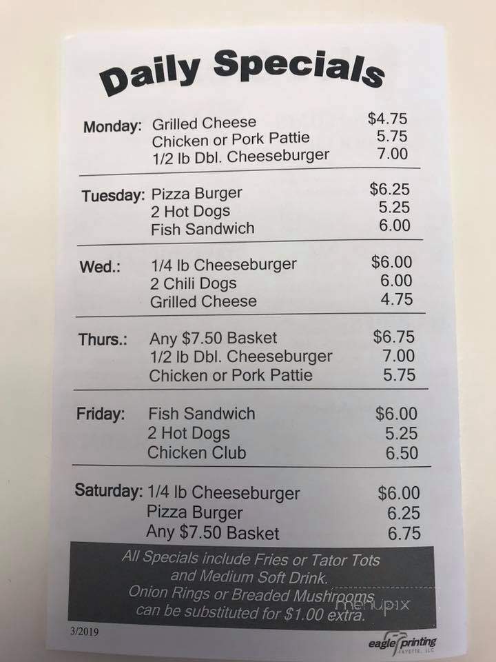 Curisers Drive In - Fayette, OH menu_pic