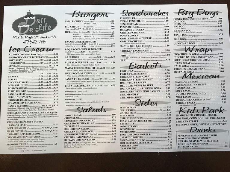 Dari De Lite - Hicksville, OH menu_pic