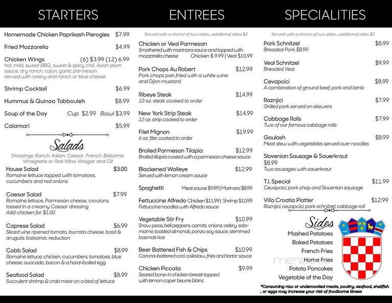 Dubrovnik Gardens - Willoughby, OH menu_pic