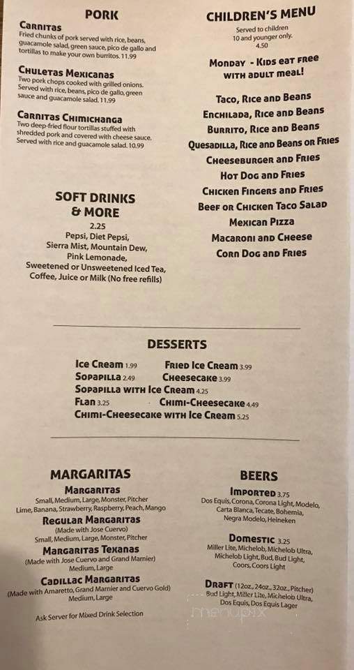 El Dorado Mexican Restaurant - Wilmington, OH menu_pic