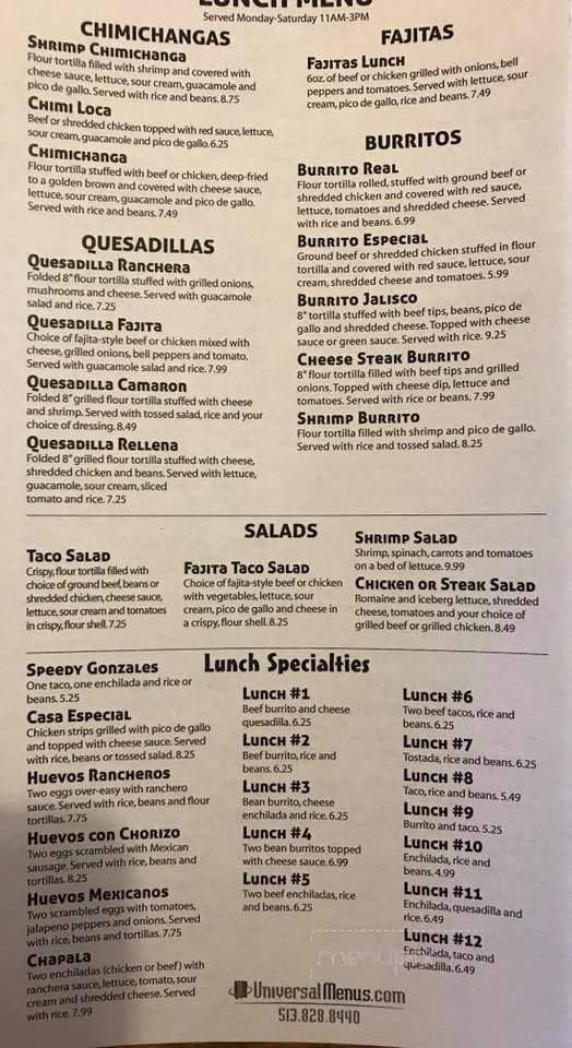 El Dorado Mexican Restaurant - Wilmington, OH menu_pic