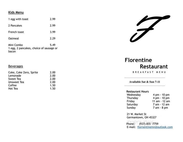 Florentine Restaurant - Germantown, OH menu_pic