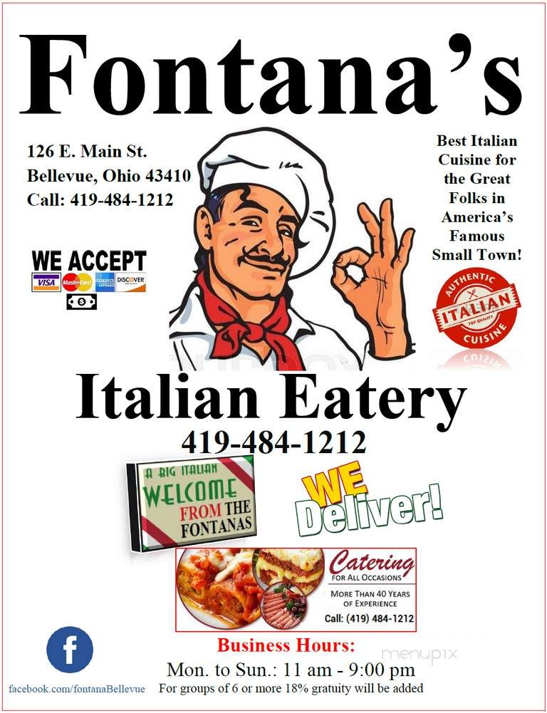 Fontana's Italian Eatery - Bellevue, OH