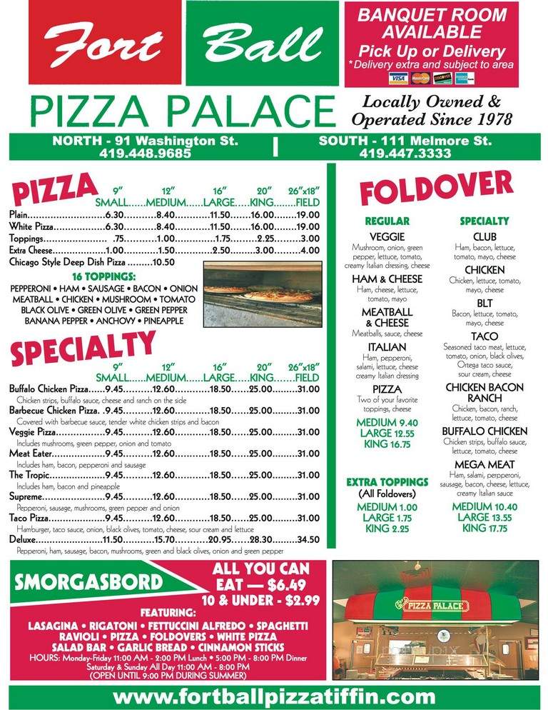 Fort Ball Pizza Palace - Tiffin, OH menu_pic
