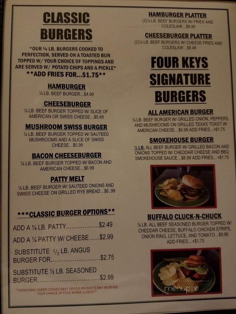 Four Keys Restaurant - Columbia Station, OH menu_pic