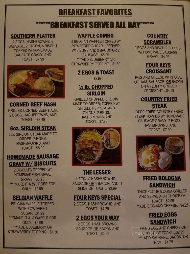 Four Keys Restaurant - Columbia Station, OH menu_pic