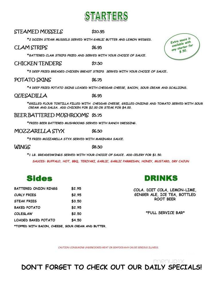 Hickory Lake Inn - Newbury, OH menu_pic