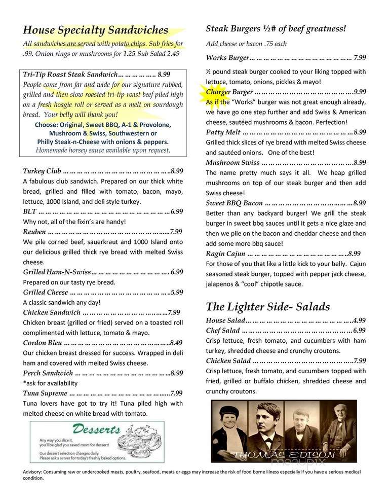Invention Family Restaurant - Milan, OH menu_pic
