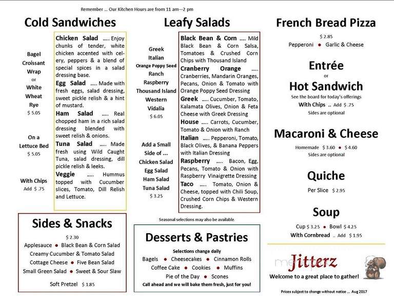 Jitterz Coffee Co - Kenton, OH menu_pic
