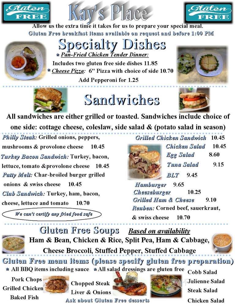 Kay's Place - Kingsville, OH menu_pic