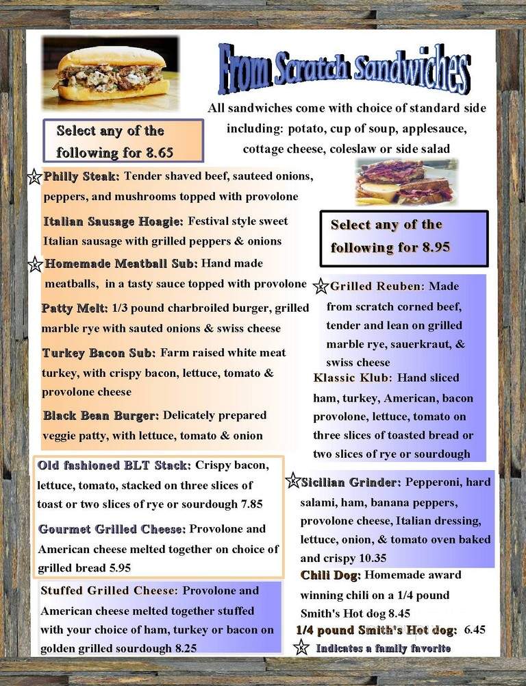 Kay's Place - Kingsville, OH menu_pic