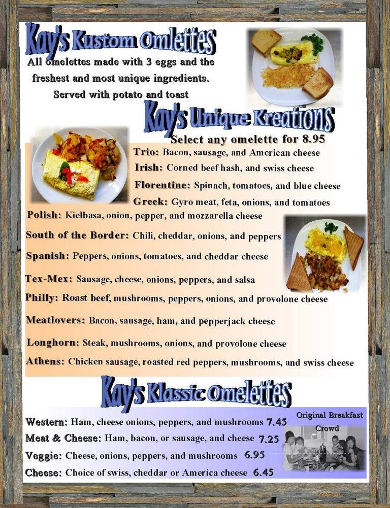 Kay's Place - Kingsville, OH menu_pic