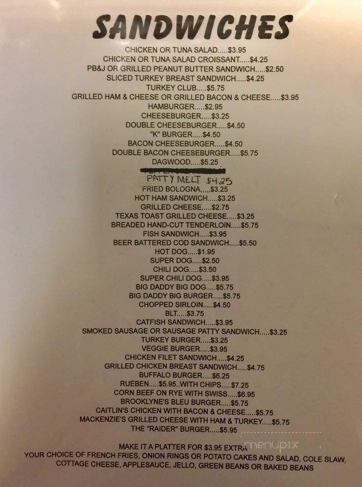 K's Restaurant - Brookville, OH menu_pic