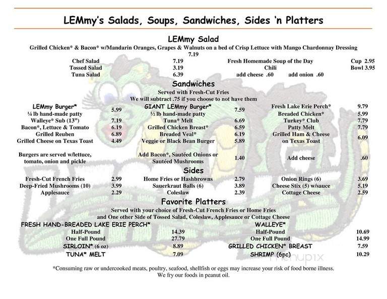 Lemmy's Eatery - Huron, OH menu_pic