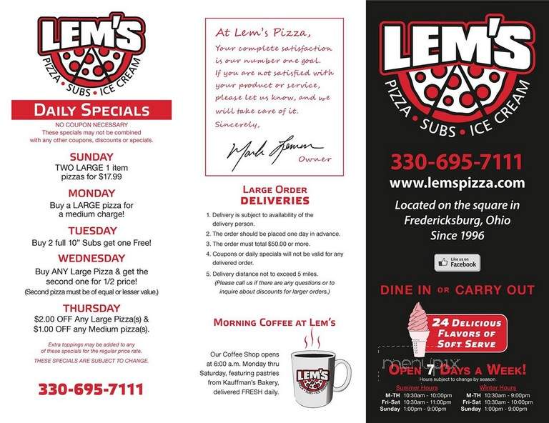 Lem's Pizza - Fredericksburg, OH
