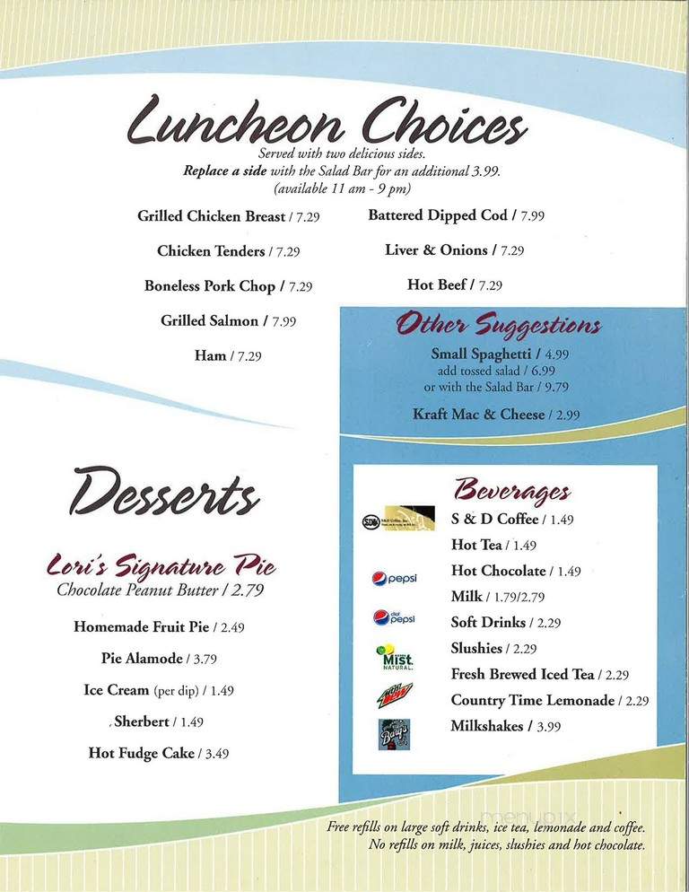 Lori's Family Restaurant - Caldwell, OH menu_pic